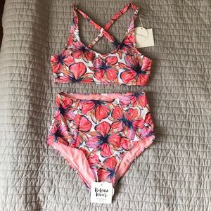 Hibiscus print 2-piece Kulani Kinis swim suit